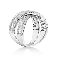 1.50 Carat TW Diamond Crossover Ring in 14kt White Gold