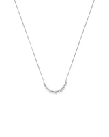 Graduated Round Cubic Zirconia Necklace in Sterling Silver