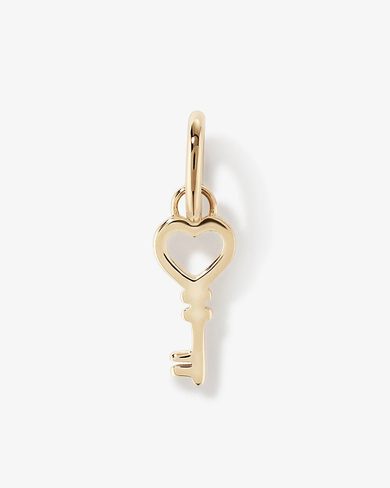 Love Heart Key Pendant in 10kt Yellow Gold