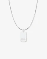 INXS Engraved Dog Tag with Chain in Recycled Sterling Silver