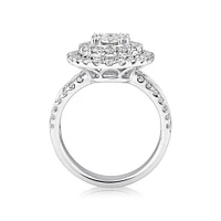 Oval Cluster Ring with 2.50 Carat TW of Diamonds in 14kt White Gold