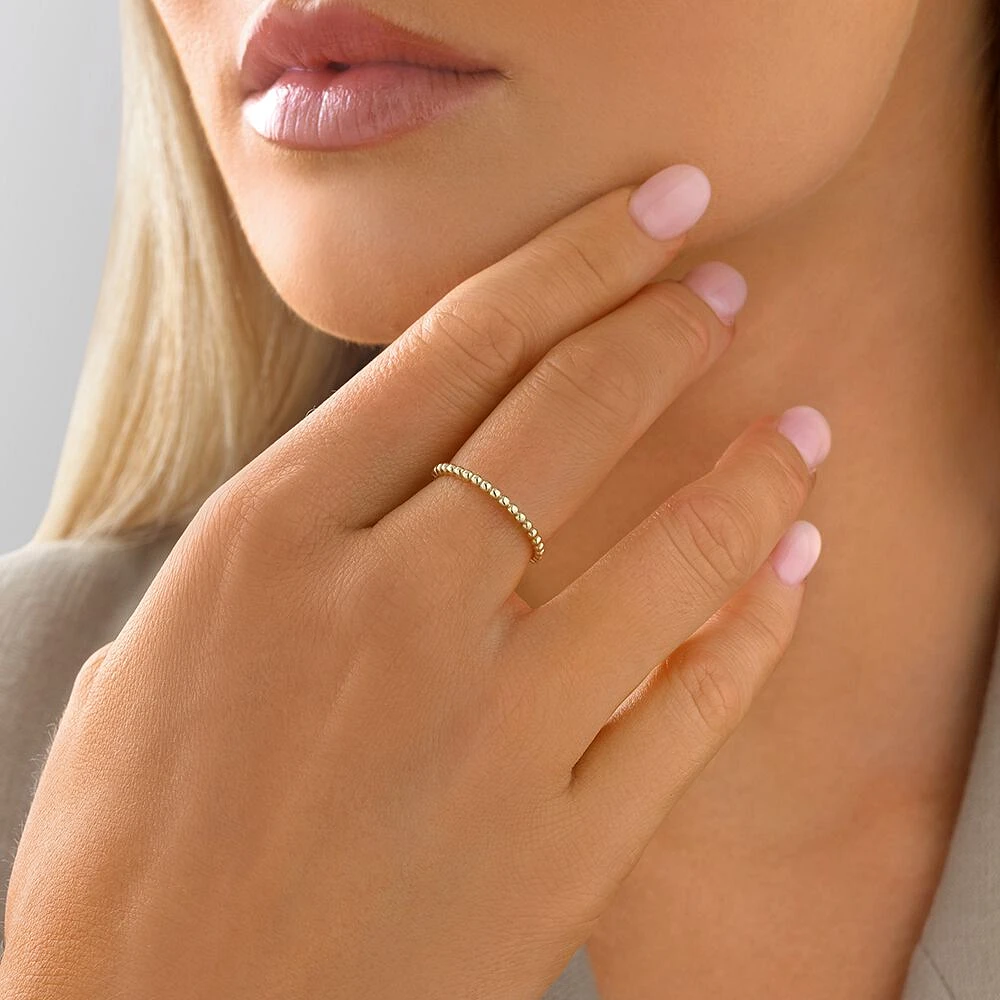 Bead Stacker Ring 10kt Yellow Gold