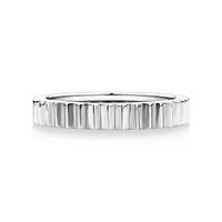 Ribbed Stacker Ring 10kt White Gold