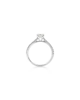 Bague de fiançailles en or blanc 14 K avec diamants totalisant 0,78 ct