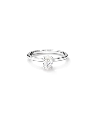 Bague de Fiançailles Solitaire en Diamant Taille Ovale 0,50 Carat TW en Or Blanc 14 kt