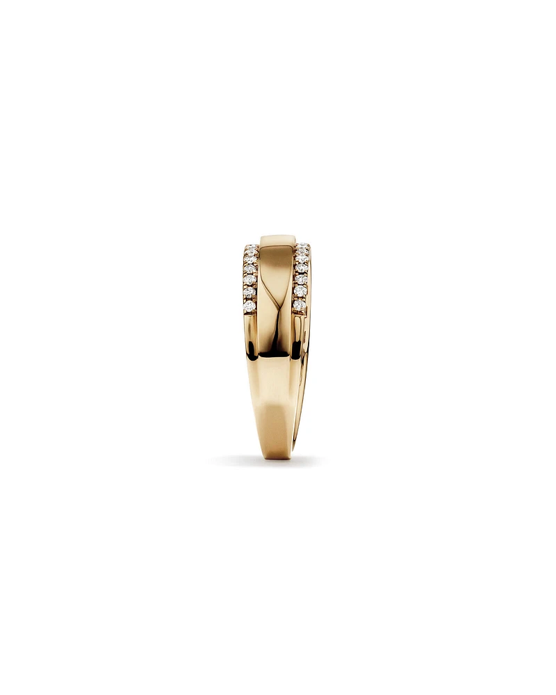 Two Row Ring with 0.37 TW of Diamonds In 10kt Yellow Gold