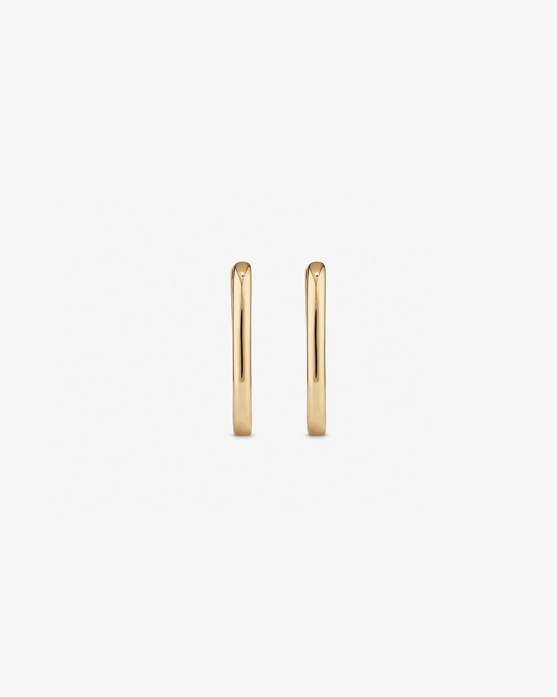 Huggie Paperclip Earrings in 10kt Yellow Gold