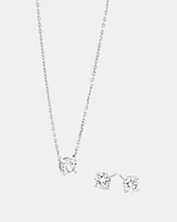 0.60 Carat TW Laboratory-Grown Diamond Stud Earrings & Pendant Set in 10kt White Gold