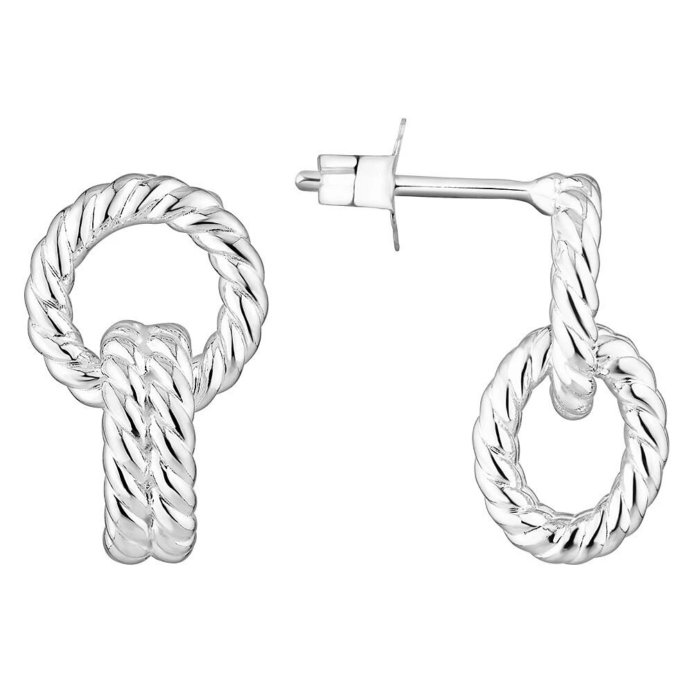 Rope Textured Earrings in Sterling Silver