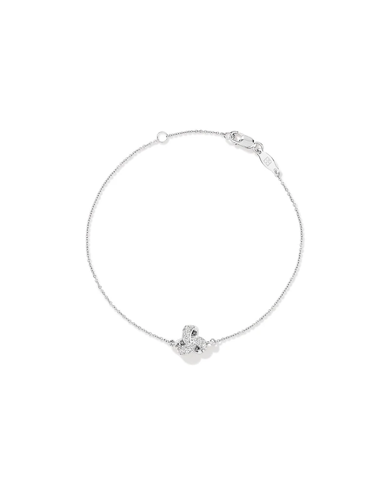 Bracelet Nœud En Zircon Cubique En Argent Sterling