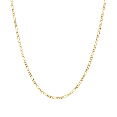 60cm (24") 2.5mm-3mm Width Hollow Figaro Chain in 10kt Yellow Gold