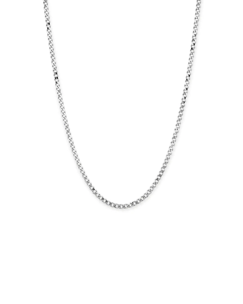 Collier Chaîne Gourmette Biseautée 55 Cm (22") Largeur 4,30 Mm En Argent Sterling