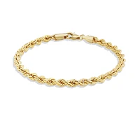 19cm (7.5") 4mm-4.5mm Width Rope Bracelet in 10kt Yellow Gold