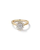 Cluster Ring with 0.62 Carat TW of Diamonds in 14kt Yellow Gold