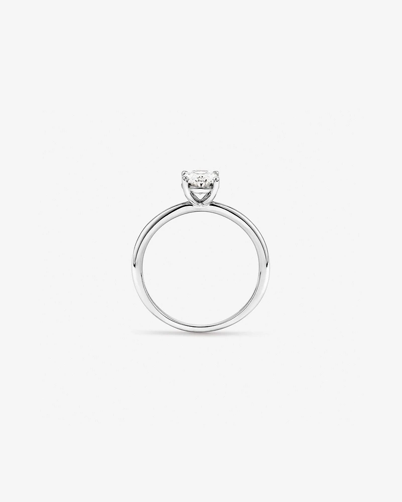 1.00 Carat TW Oval Canadian Diamond Solitaire in 18kt White Gold