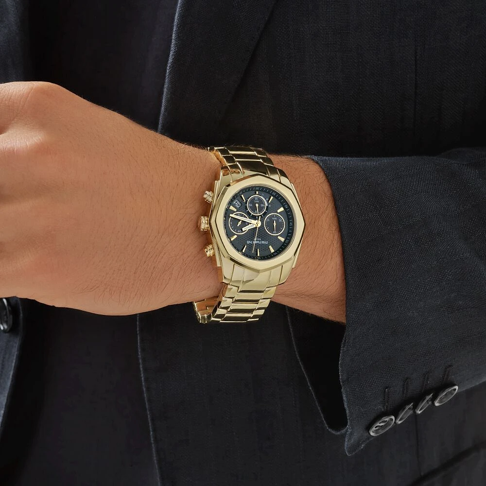 Men's Solar Chronograph Watch in Gold Tone Stainless Steel