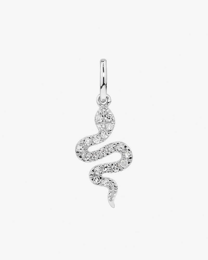 Diamond Snake Pendant in 10kt White Gold