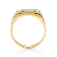 Bague en or jaune 10 K avec diamants totalisant 1 ct pour homme