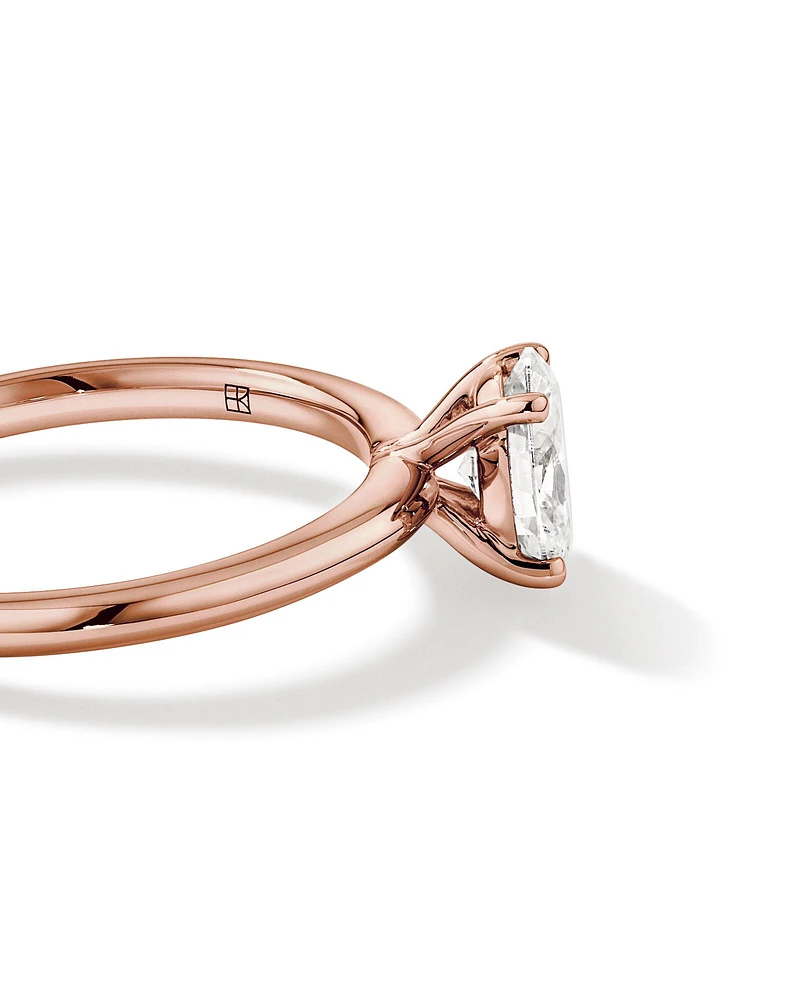 Carat TW Oval Laboratory-Grown Diamond Solitaire Engagement Ring in 14kt White Gold