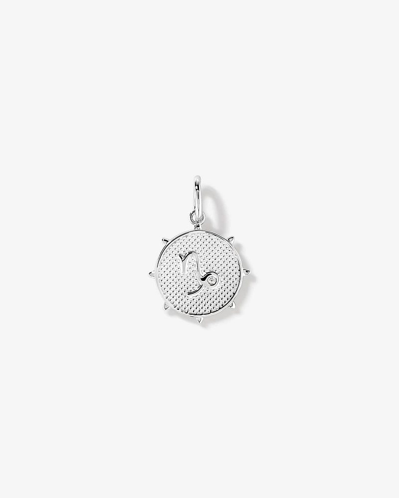Diamond Accent Taurus Zodiac Pendant in Sterling Silver
