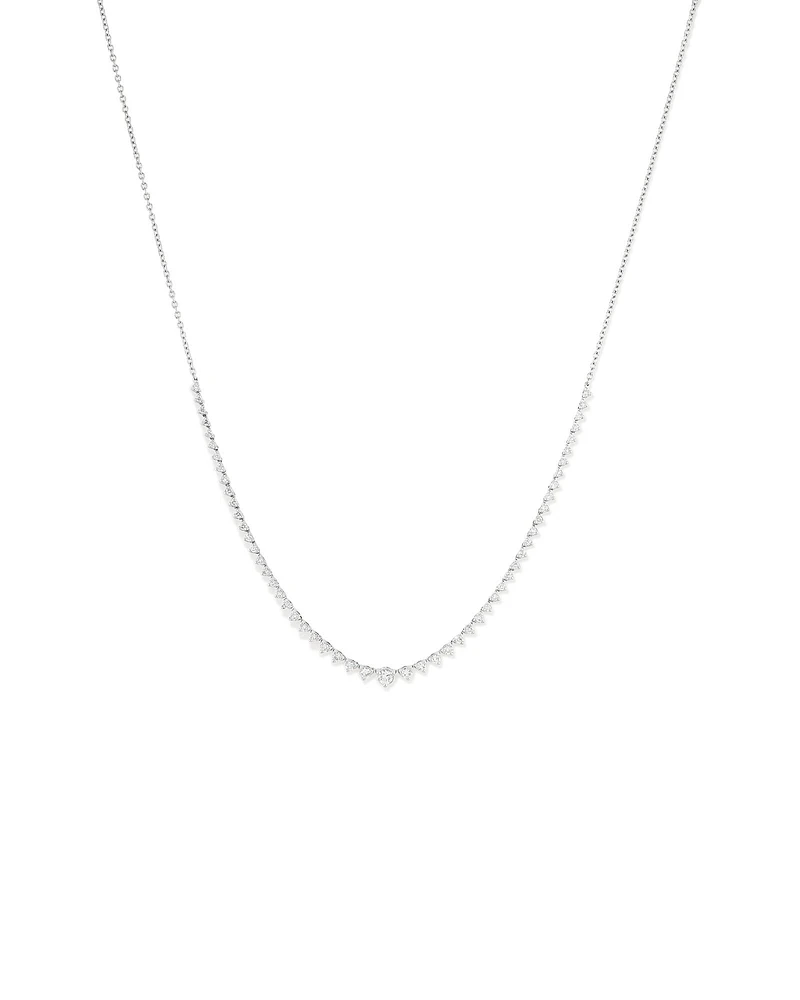 Carat TW Laboratory-Grown Diamond Tennis Necklace set in 10kt White Gold