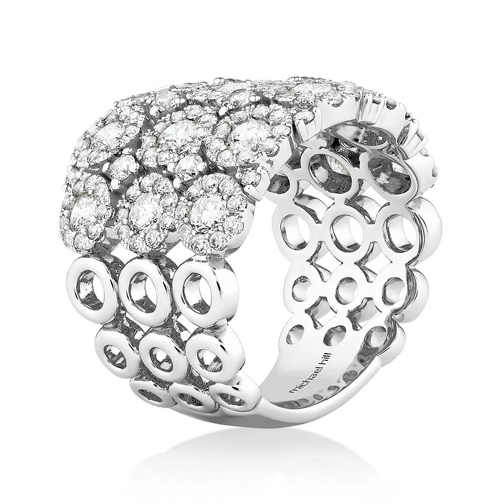 3 Row Bubble Ring with 3.00 Carat TW Diamonds in 14kt Gold