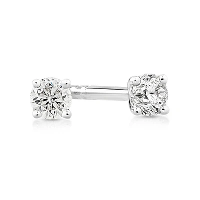 0.10 Carat TW Diamond Mini Solitaire Stud Earrings in 10kt White Gold