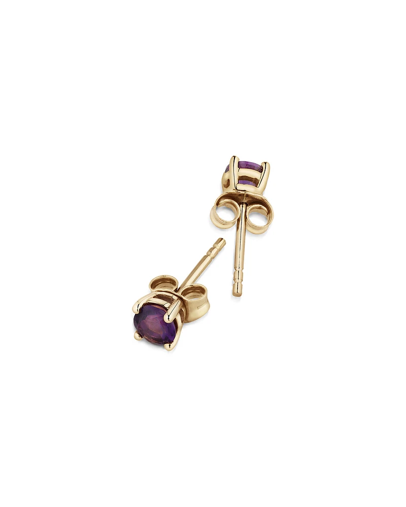 Stud Earrings with Amethyst in 10kt Yellow Gold