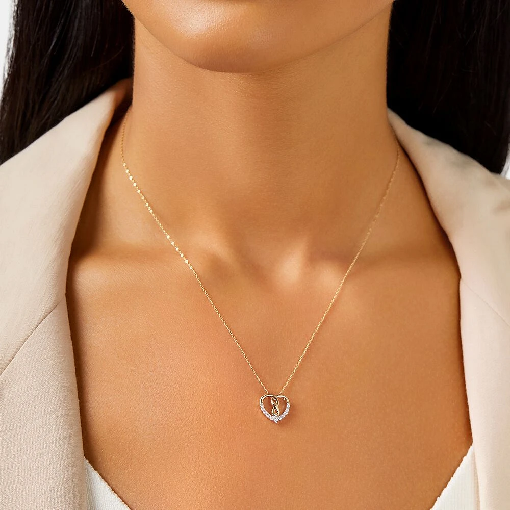 Infinitas Pendant with 0.15 Carat TW of Diamonds in 10kt Yellow Gold