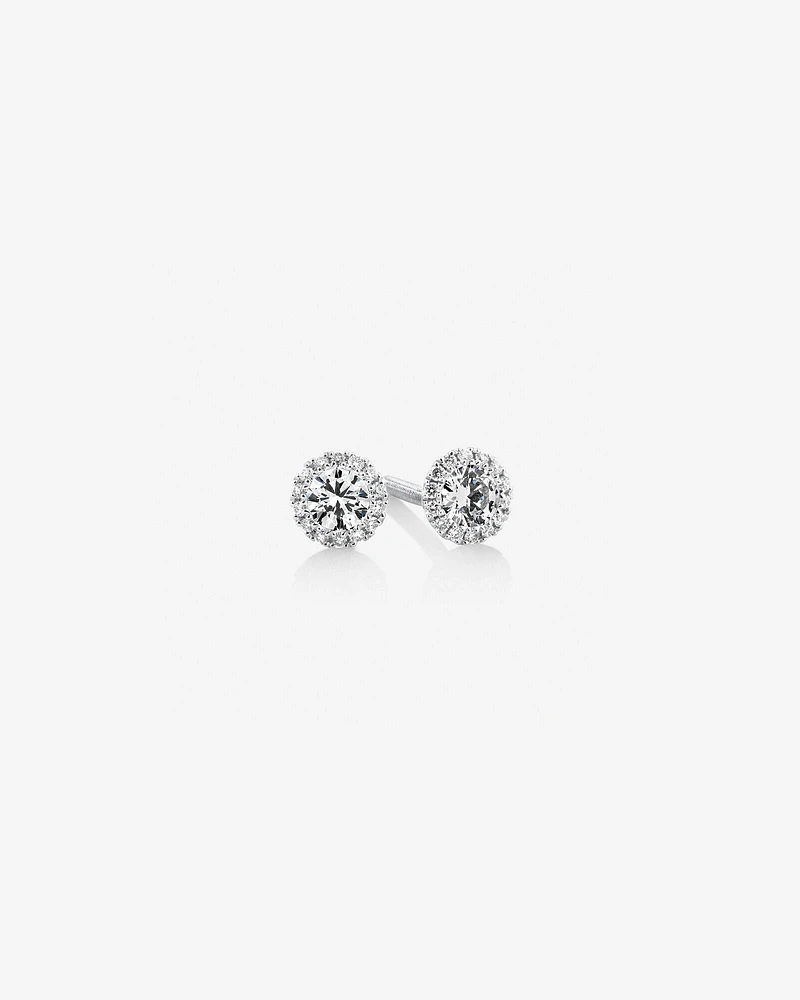 Sir Michael Hill Designer Halo Earrings with 0.52 Carat TW of Diamonds in 18kt White Gold