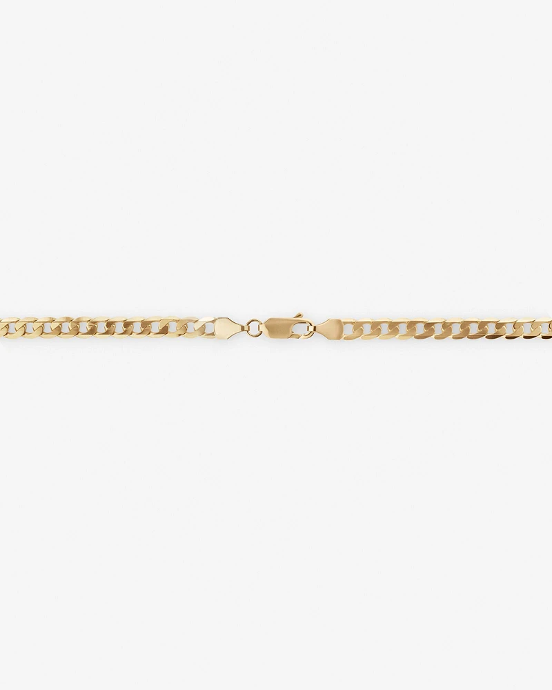 55cm (22") 4mm-4.5mm Width Curb Chain in 10kt Yellow Gold