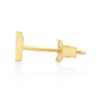 G Initial Single Stud Earring in 10kt Yellow Gold