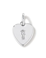 Diamond Accent Love Heart Lock Pendant in Sterling Silver