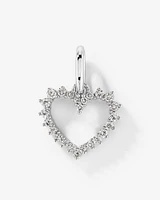 Diamond Open Love Heart Pendant in 10kt White Gold