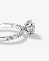 1.95 Carat TW Round Brilliant Laboratory-Grown Diamond Solitaire Side Accent Engagement Ring in 14kt White Gold