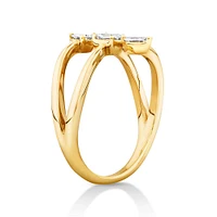 0.36 Carat TW Fancy Cut Laboratory-Grown Diamond 3 Stone Stacked Ring in 10kt Yellow Gold