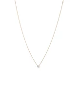 0.50 Carat TW Asscher Cut Laboratory-Grown Diamond Solitaire Necklace in 10kt Yellow Gold