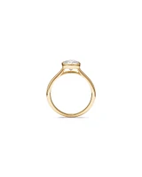 1.25 Carat TW Round Brilliant Laboratory-Grown Diamond Solitaire Bezel Set Engagement Ring in 14kt Yellow Gold