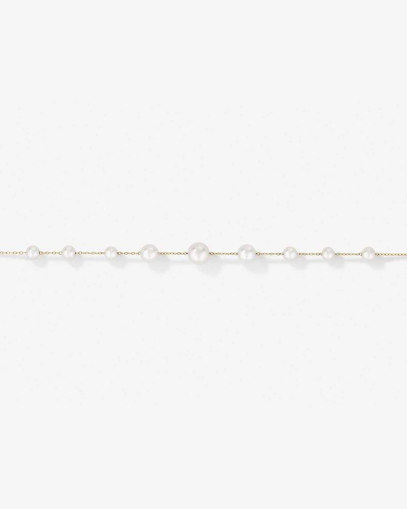 Bracelet with Cultured Freshwater Pearls in 10kt Yellow Gold