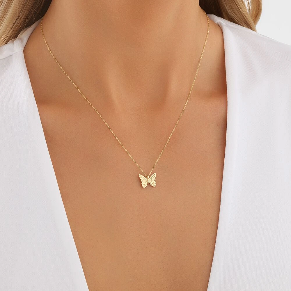 Butterfly Necklace in 10kt Yellow Gold