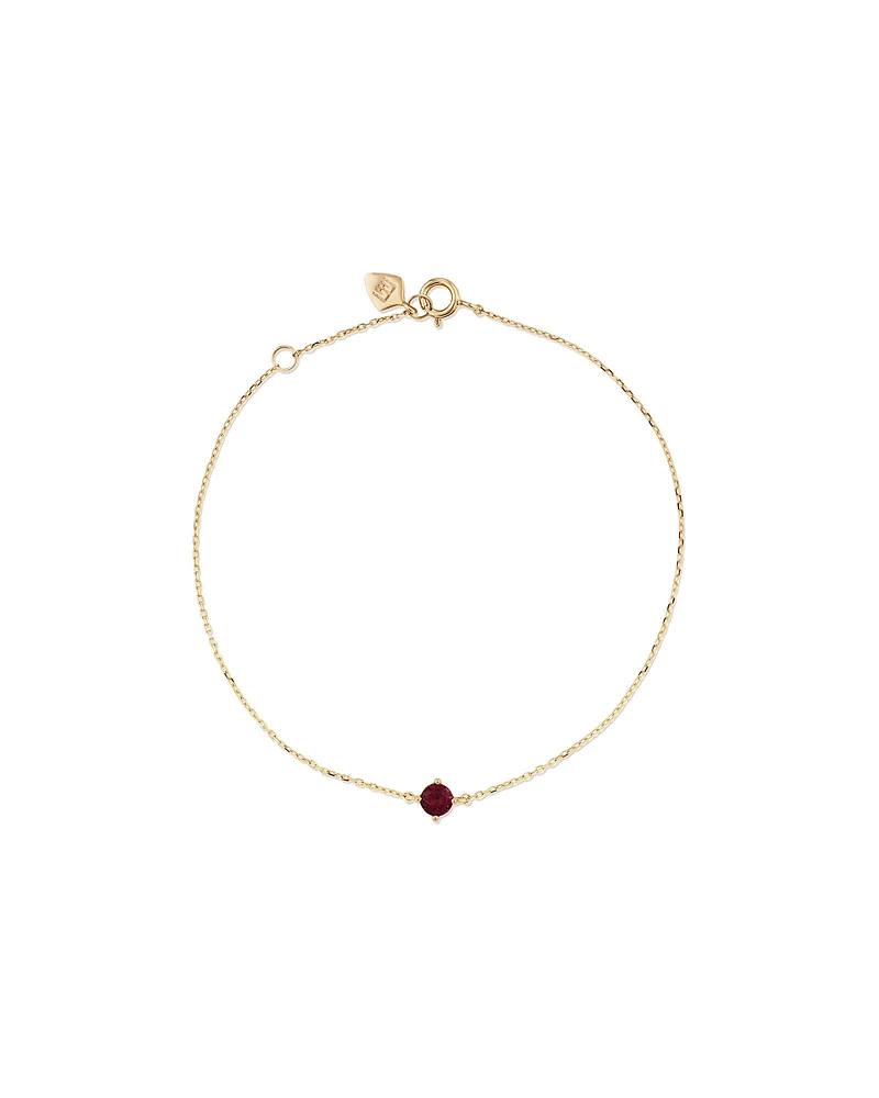 19cm (7.5") Bracelet with Garnet in 10kt Yellow Gold