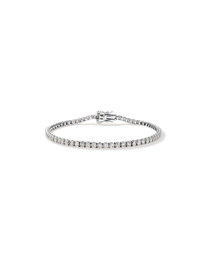 3.28 Carat TW Diamond Tennis Bracelet in 10kt White Gold