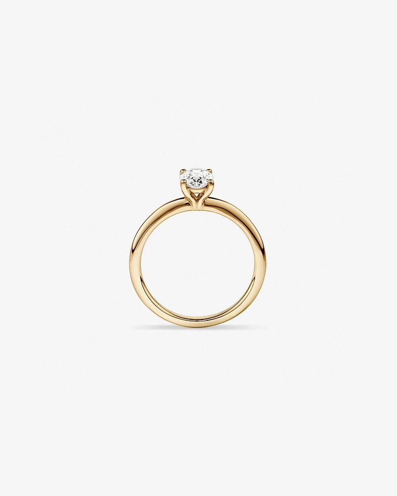 Carat TW Oval Laboratory-Grown Diamond Solitaire Engagement Ring in 14kt White Gold