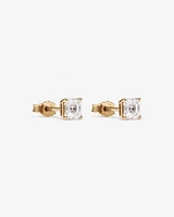 1.00 Carat TW Asscher Cut Solitaire Laboratory-Grown Diamond Stud Earrings in 10kt Yellow Gold