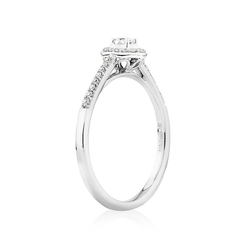 Engagement Ring with .20TW of Diamonds in 10k White Gold