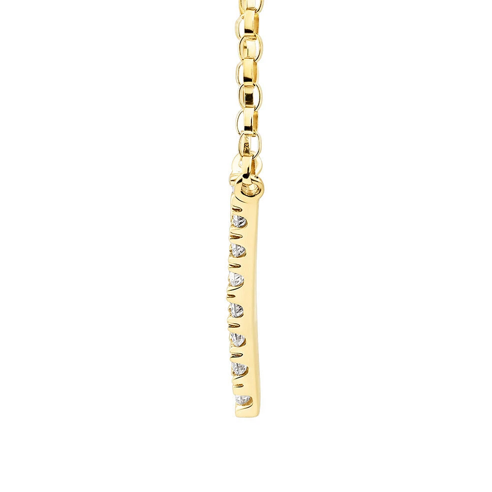 "K" Initial Necklace with 0.10 Carat TW of Diamonds in 10kt Yellow Gold