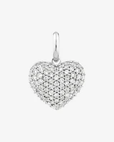 Pave Heart Pendant with 0.39 Carat TW of Diamonds in 10kt White Gold