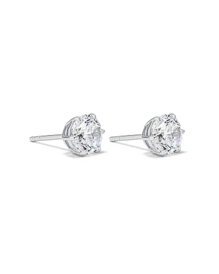 7.3mm Round Brilliant Cubic Zirconia Stud Earrings in Sterling Silver