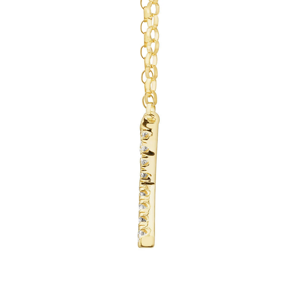 "K" Initial Necklace with 0.10 Carat TW of Diamonds in 10kt Yellow Gold