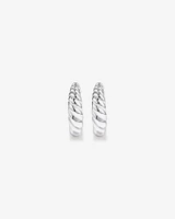 Large Croissant Huggie Earrings in Sterling Silver